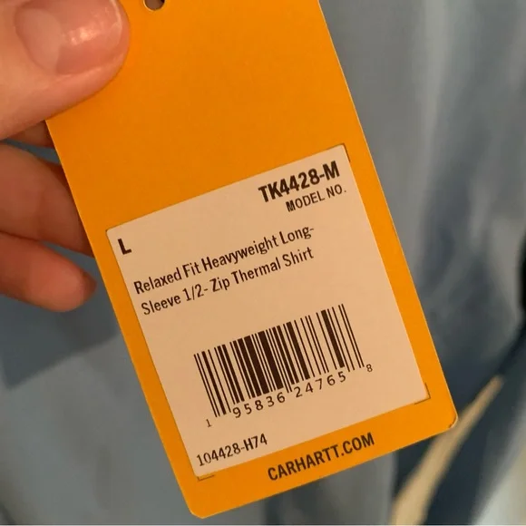 NWT Carhartt Men’s Relaxed Fit Heavyweight Long Sleeve 1/2 Zip Thermal Shirt - Picture 3 of 6